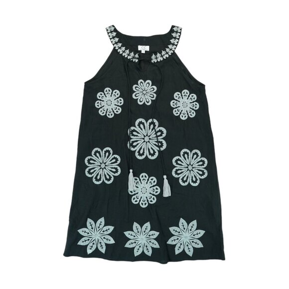 Chic Connection Dresses & Skirts - Chic Connection Women's Midi Black Dress with Gray Embrodery Size Small
